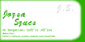 jozsa szucs business card